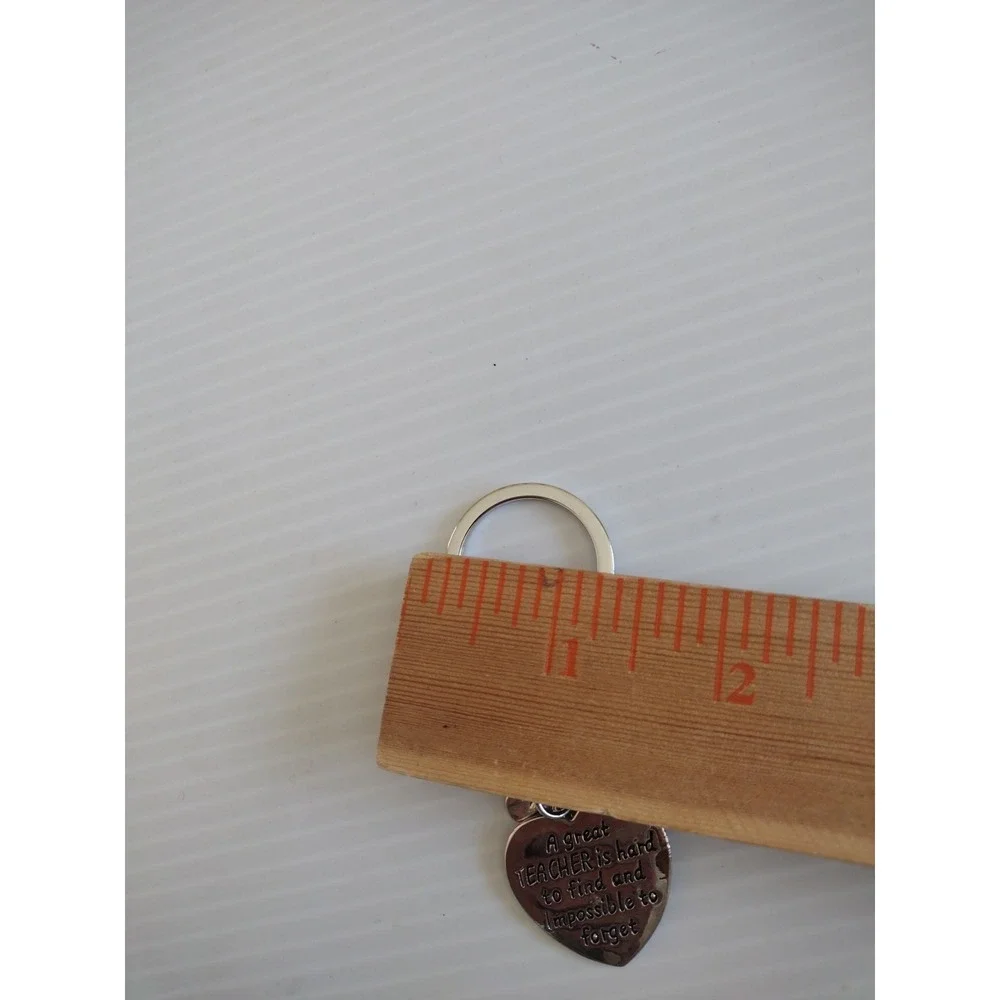 Unbranded Key Chain A Great Teacher Heart And‎ Apple Silver